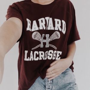 Harvard Lacrosse tee.